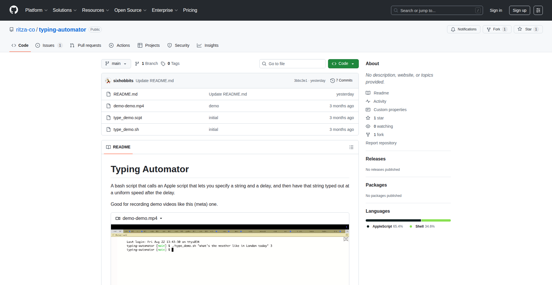 Typing Automator: デモ動画向け自動テキスト入力ジェネレーター