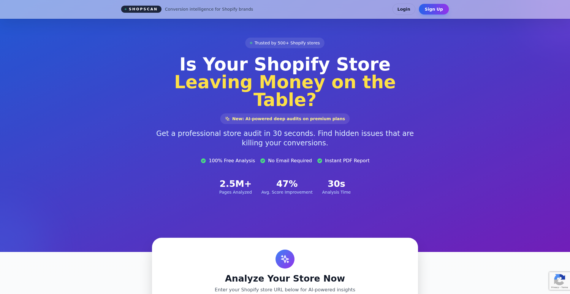 Shopscan.io: Shopifyストア分析自動化プラットフォーム