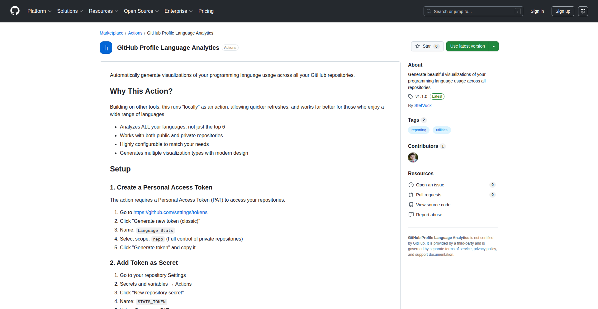 Customizable GitHub Language Stats Card Generator