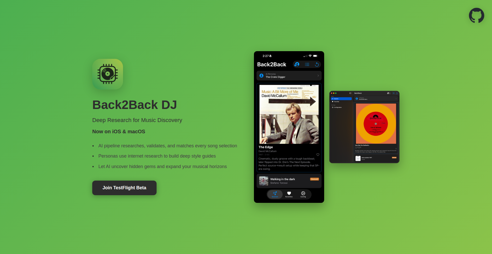 AI ミュージックディスカバリー・バックツーバック