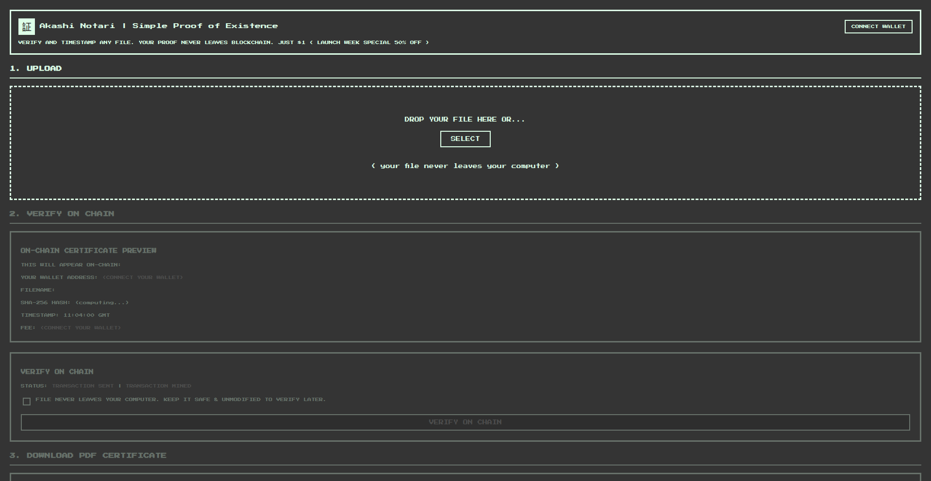 Akashi Notari: On-Chain Proof of Existence
