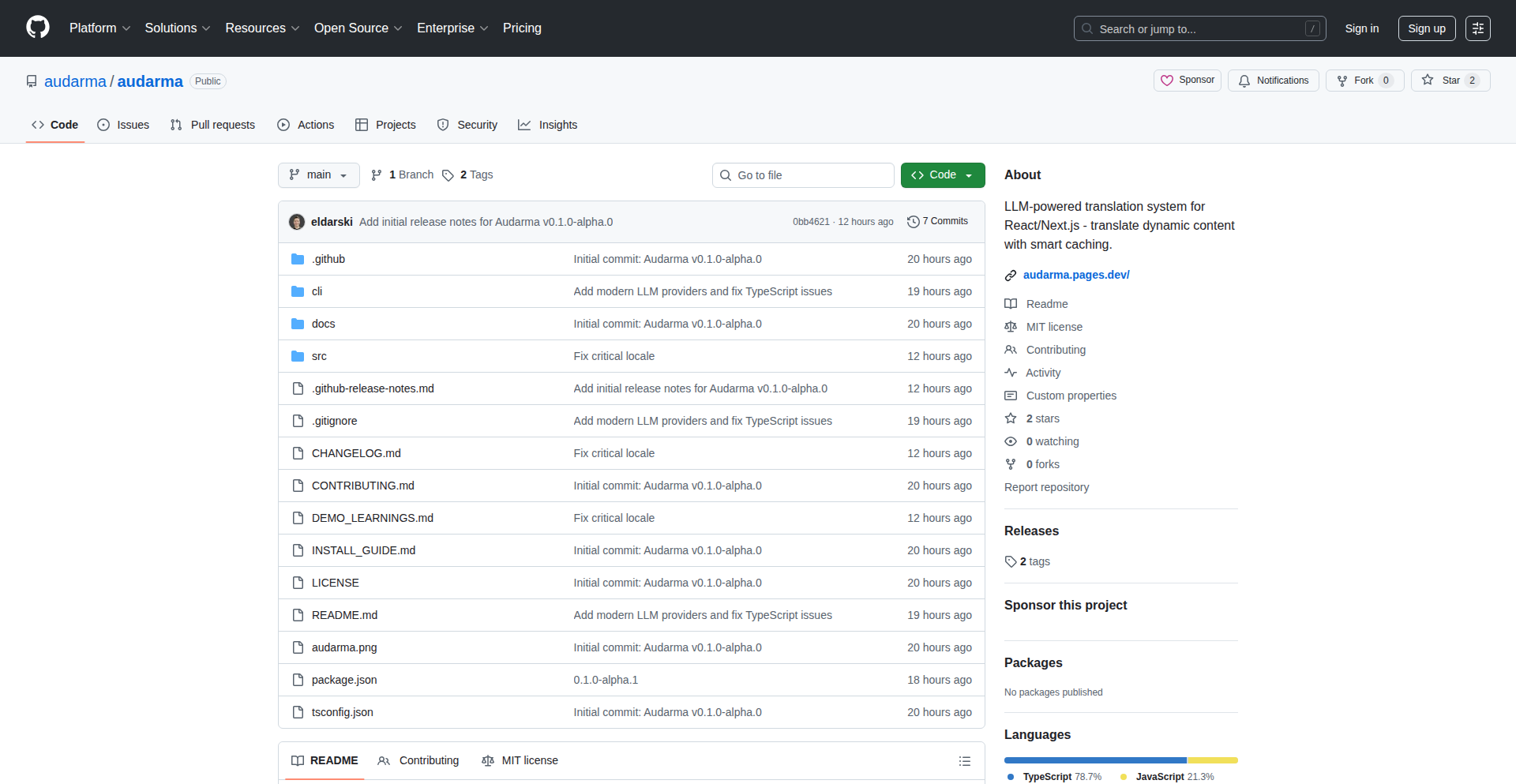 Audarma: Seamless LLM Translation Layer for React