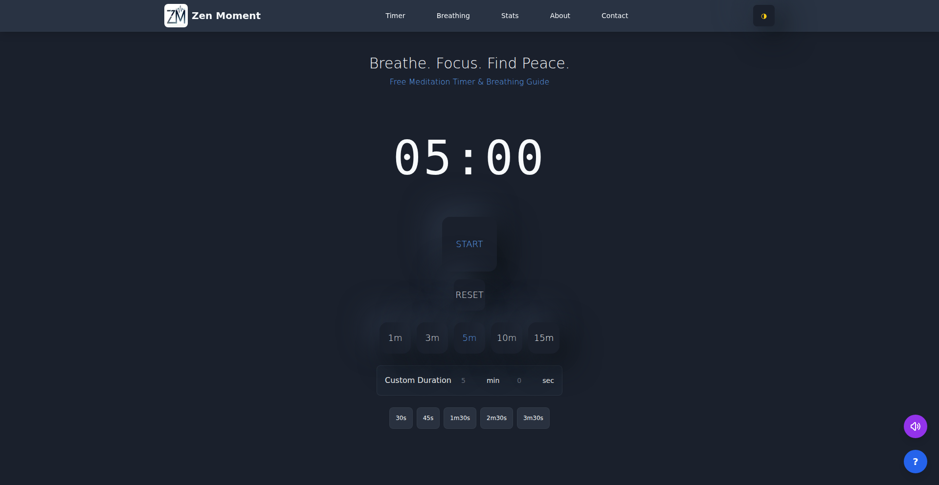 ZenMoment: プライバシー重視の静的瞑想ツール