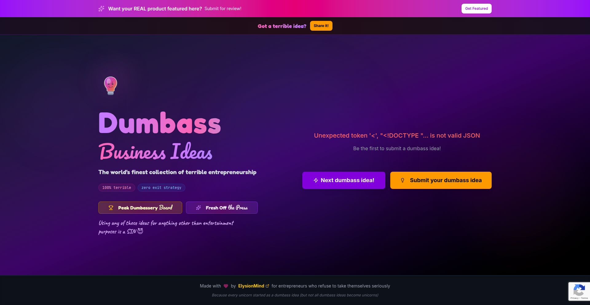 愚かなビジネスアイデア発掘プラットフォーム