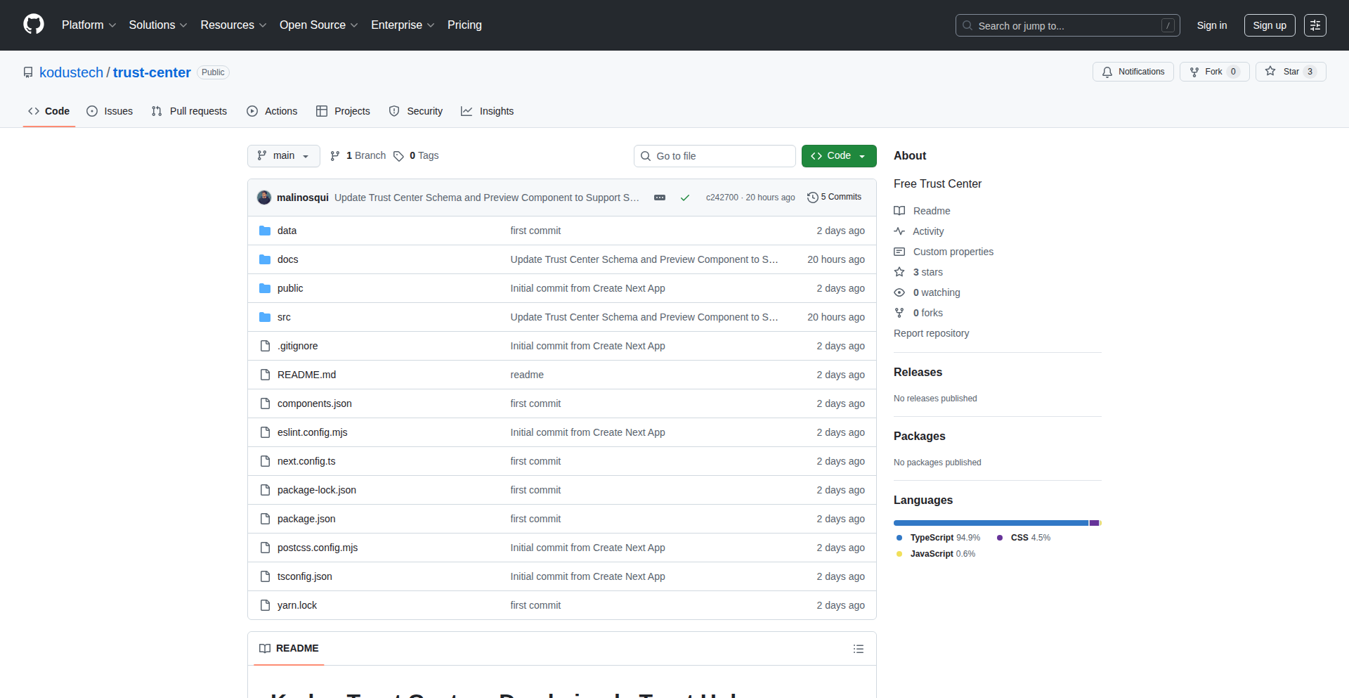 TrustHub: シンプルな信頼性可視化ツール