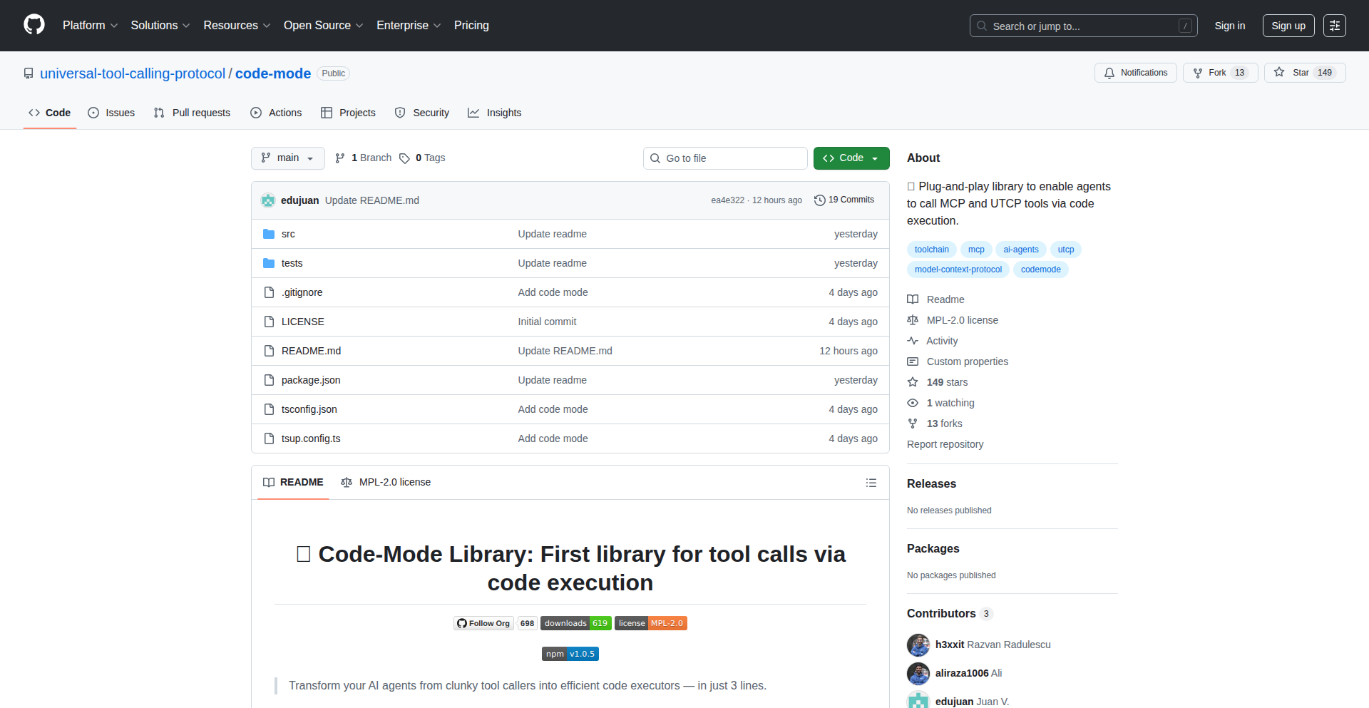 CodeMode: LLMコード実行インターフェース