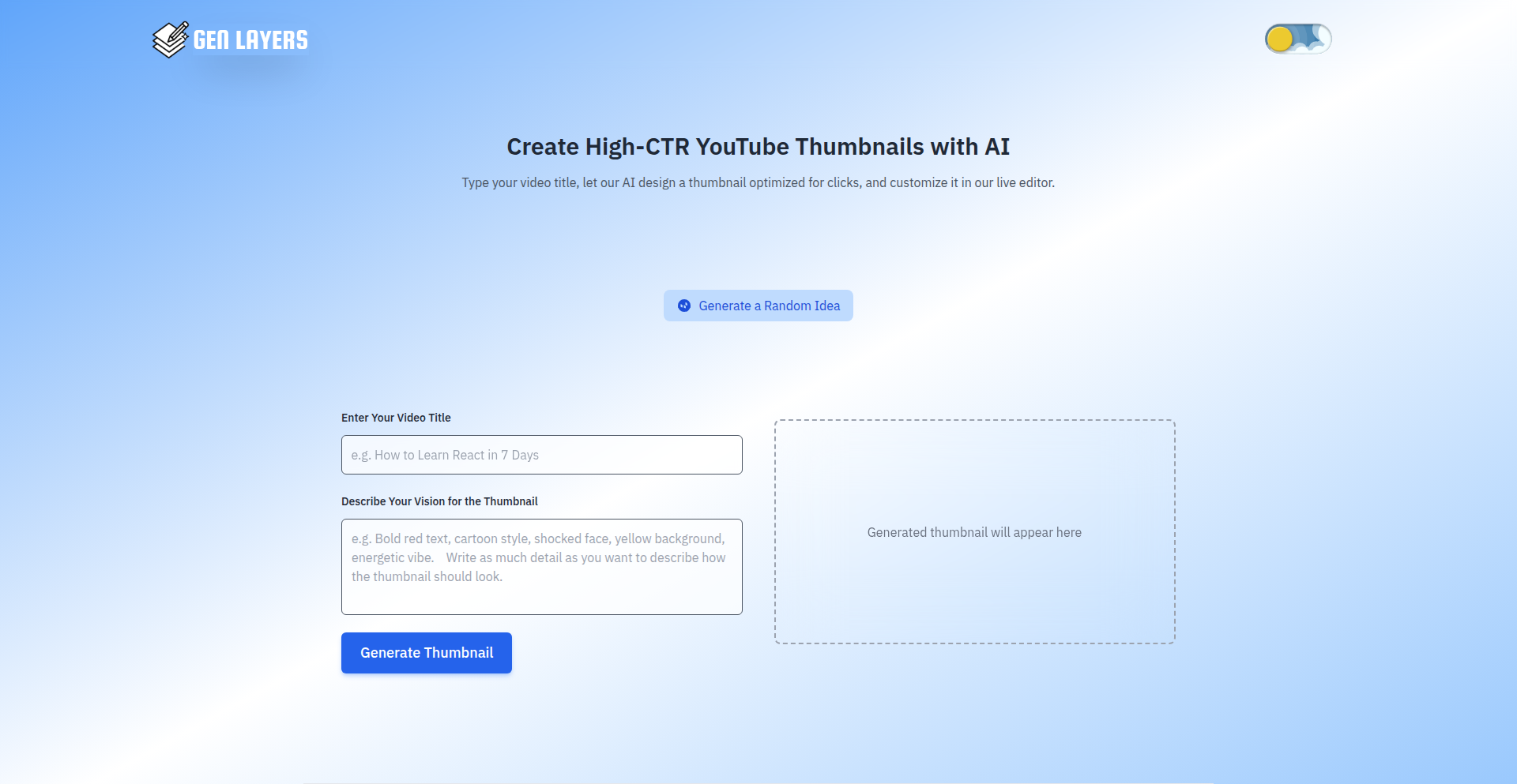 AI缩略图即时掌控生成器