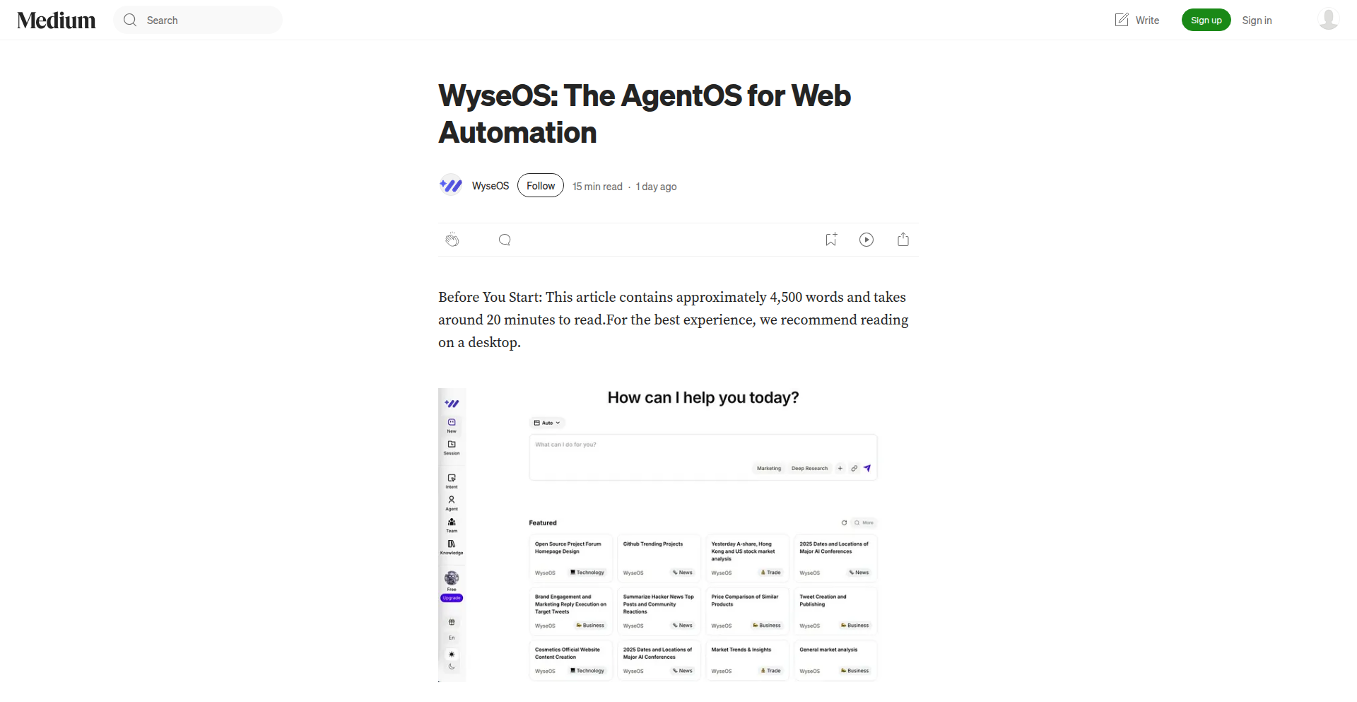 WyseOS: Autonomous Web Agent Fabric