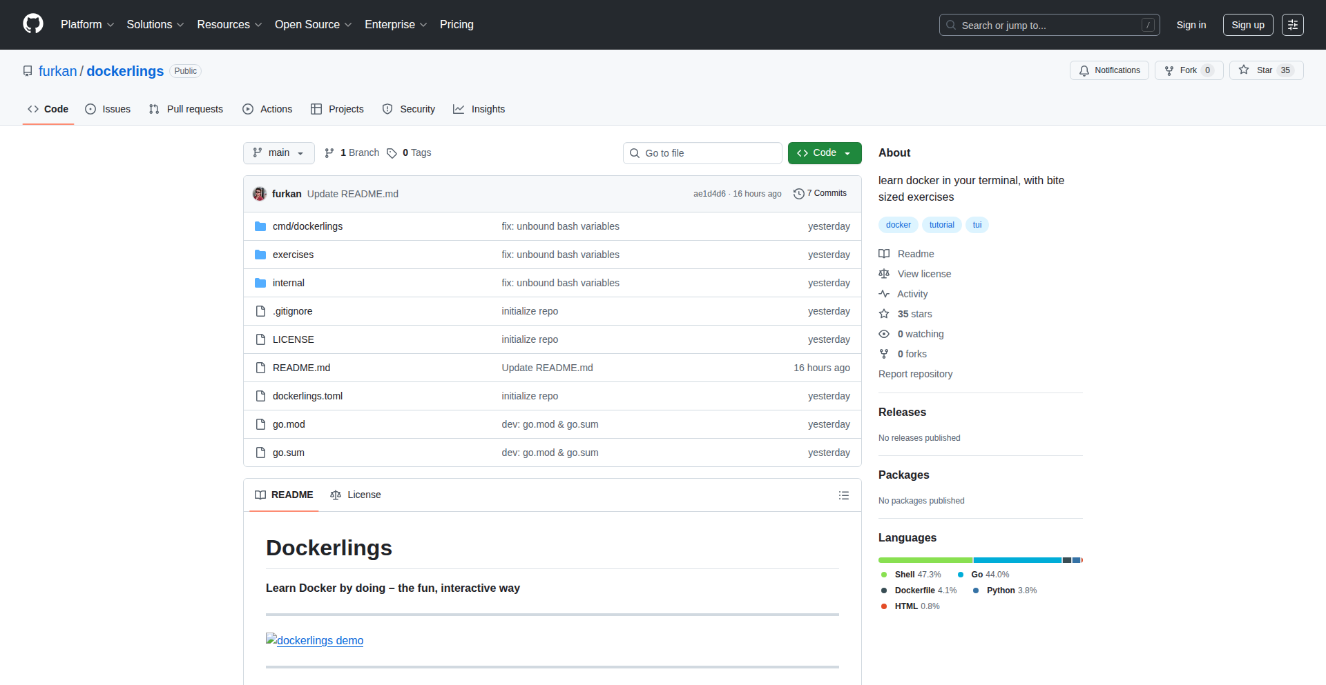 Terminal Docker Explorer