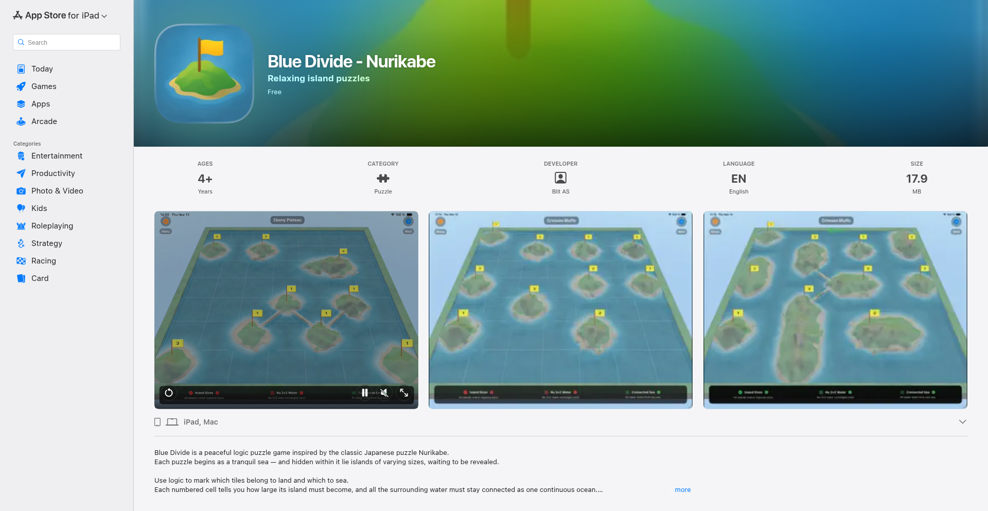 Blue Divide: 3D Nurikabe Mesh Generator