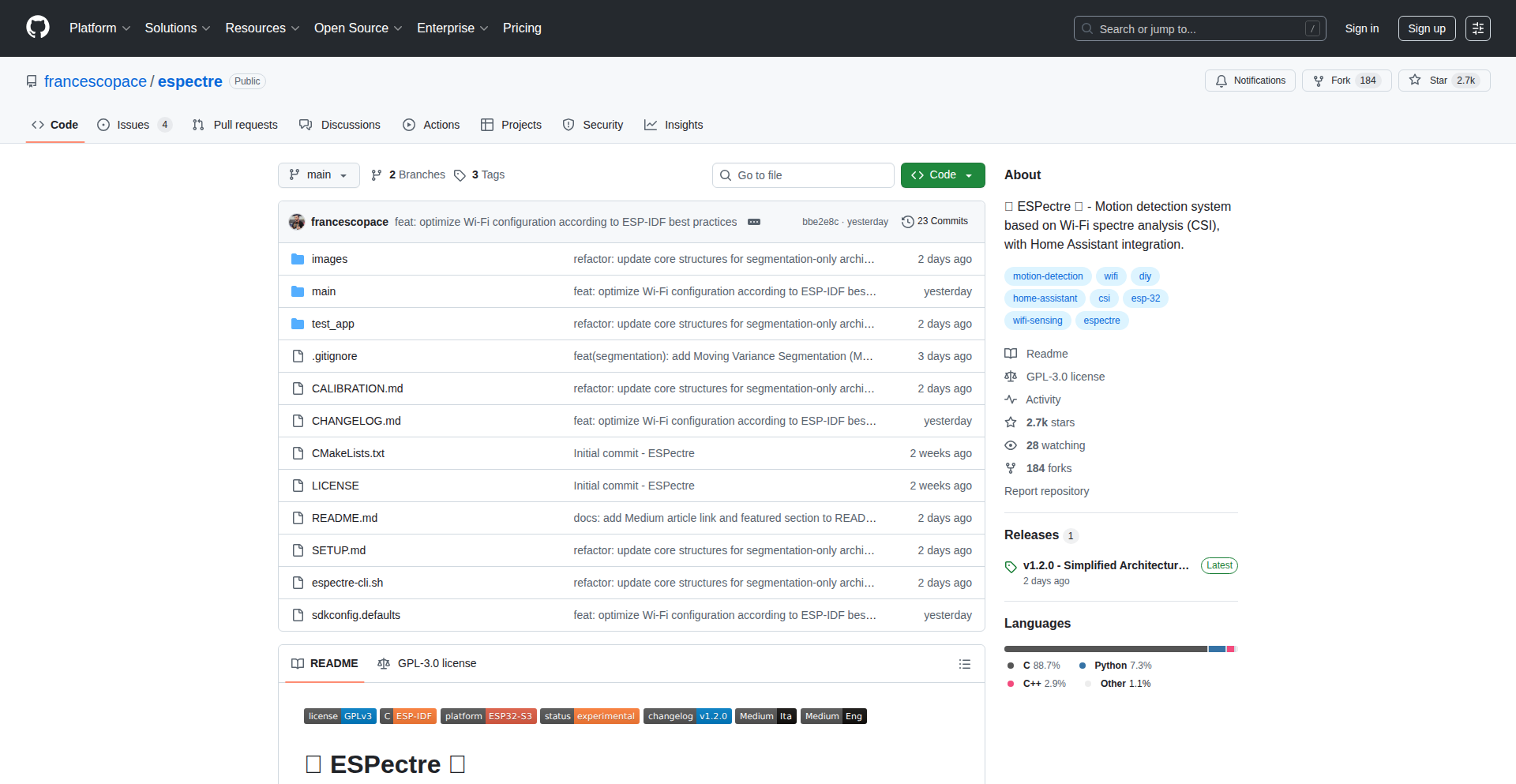 ESPectre: Wi-Fi CSI Motion Sentinel
