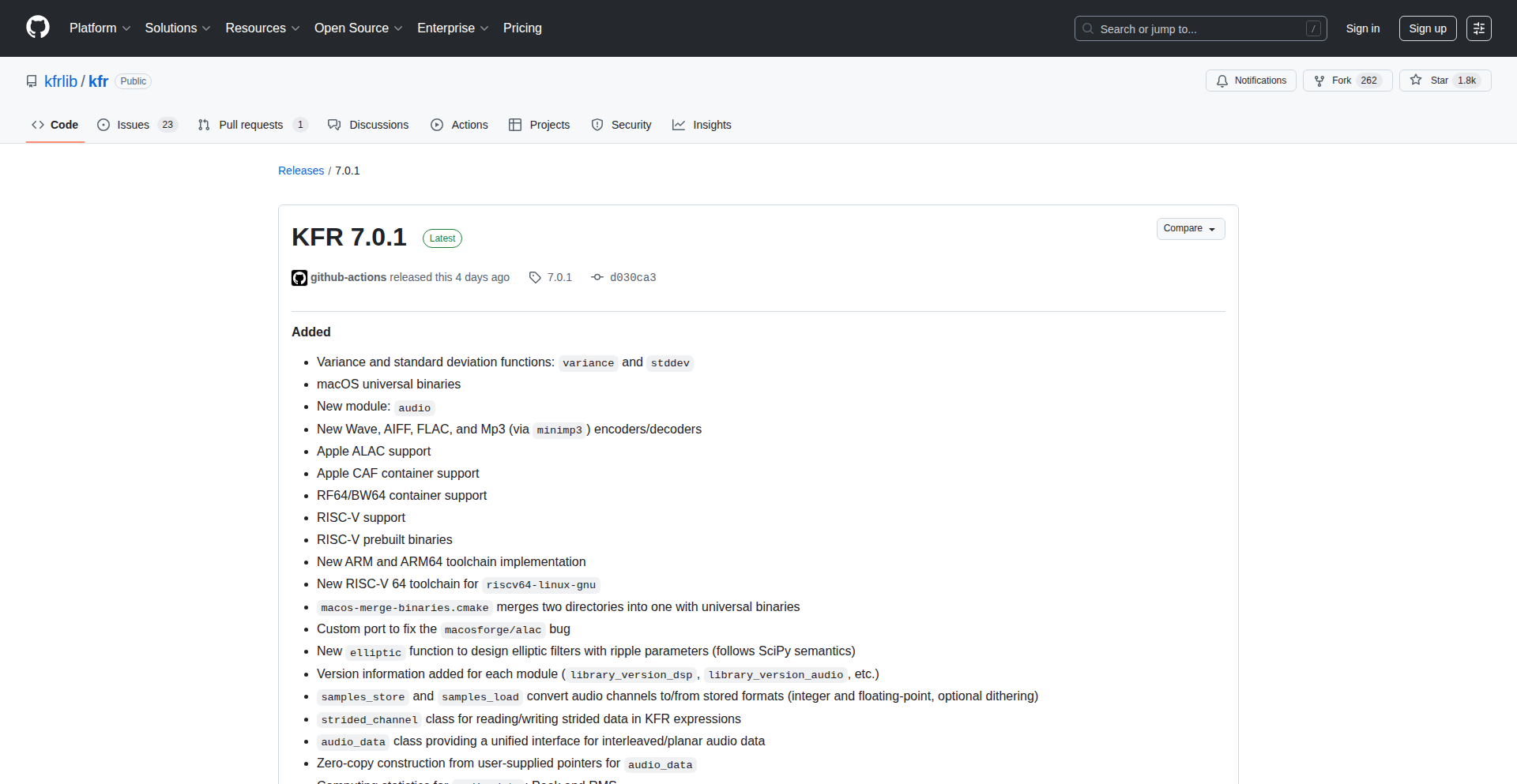 KFR 7: RISC-V SIMD Audio Forge