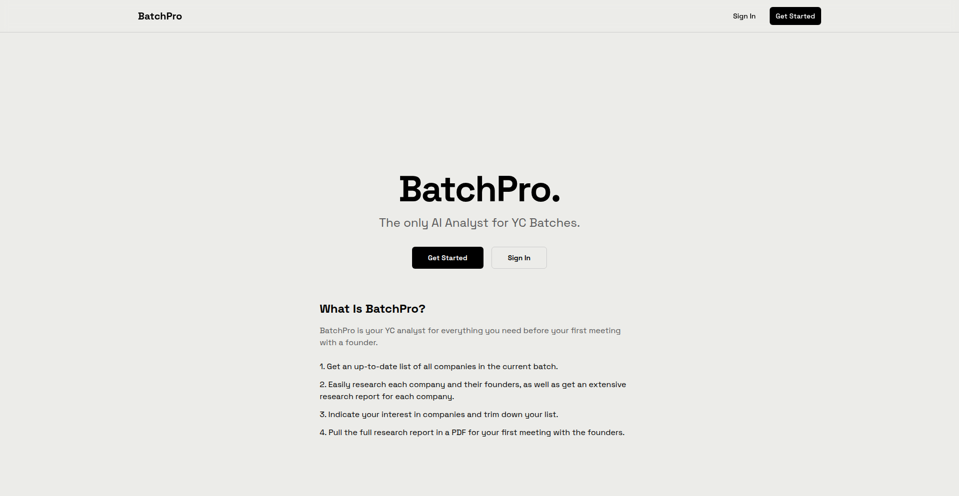 BatchPro: AI-Powered YC Insights Engine