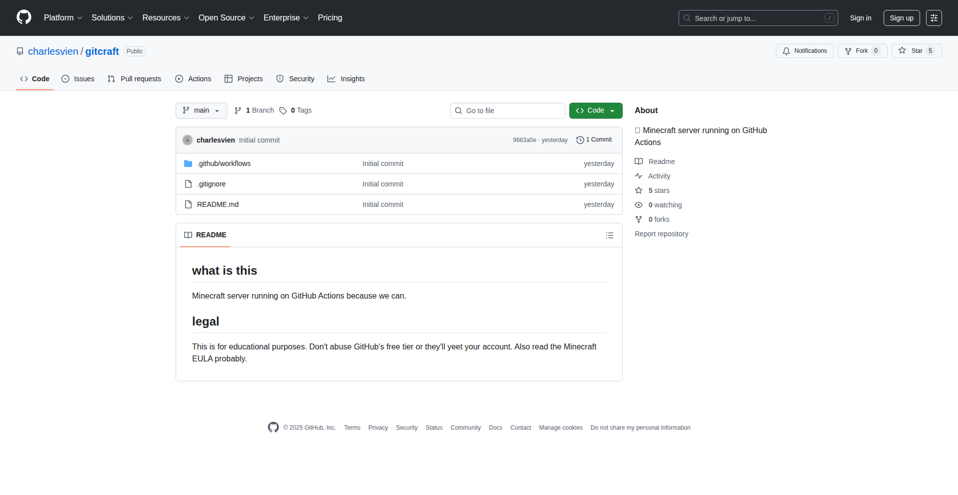 GitHub Actions Minecraft Host