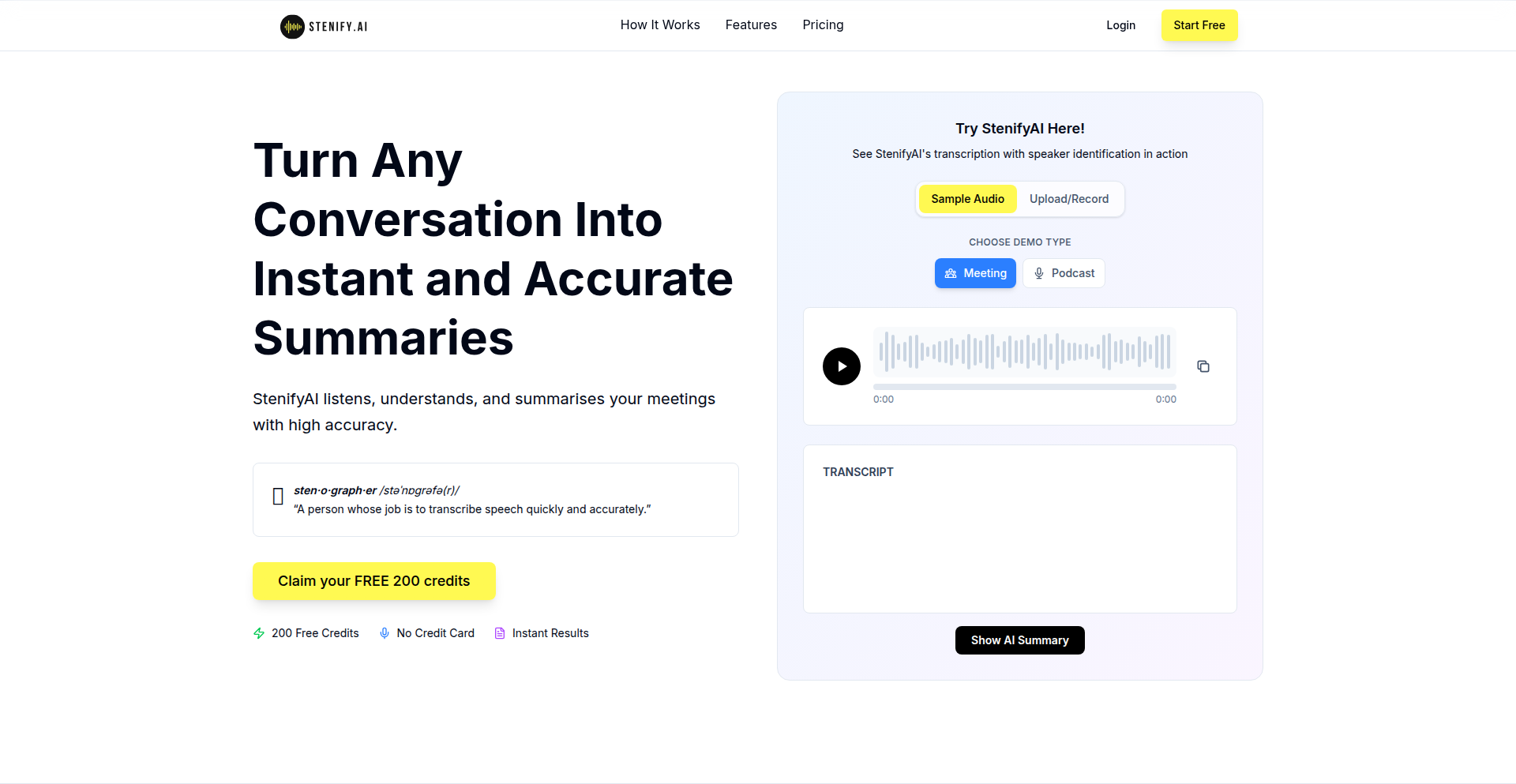 StenifyAI - 会议智能纪要生成器