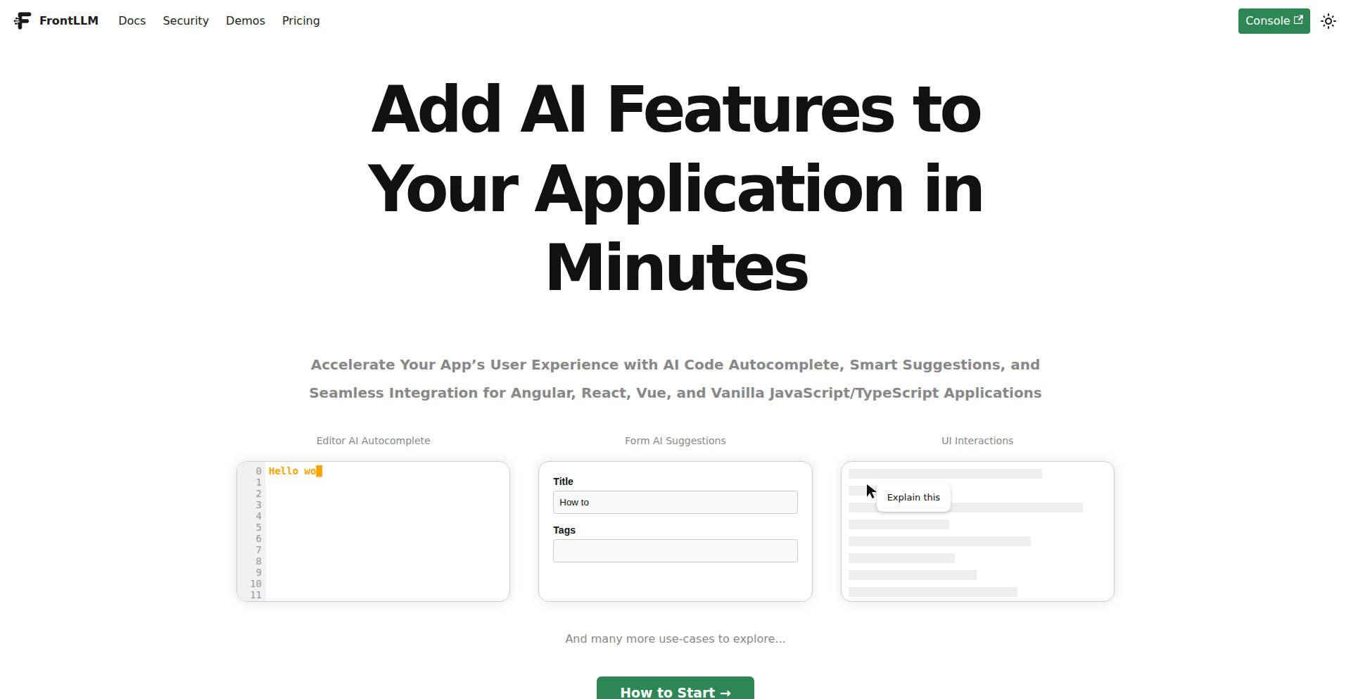 FrontLLM: AI赋能前端,分钟级集成