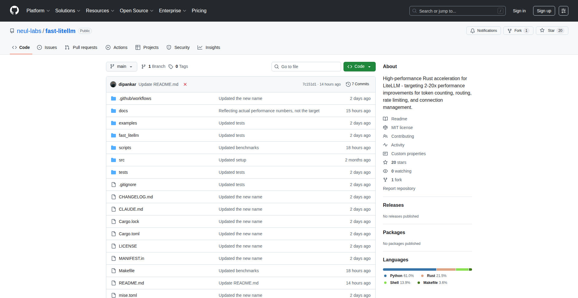 Rust加速LiteLLM (Fast LiteLLM)