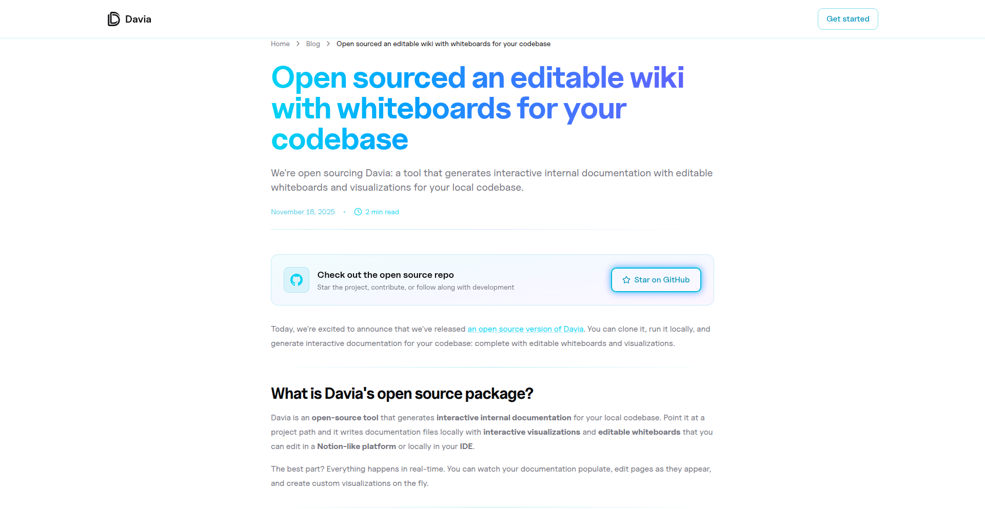 Davia: 代码空间的可视化与编辑乐高