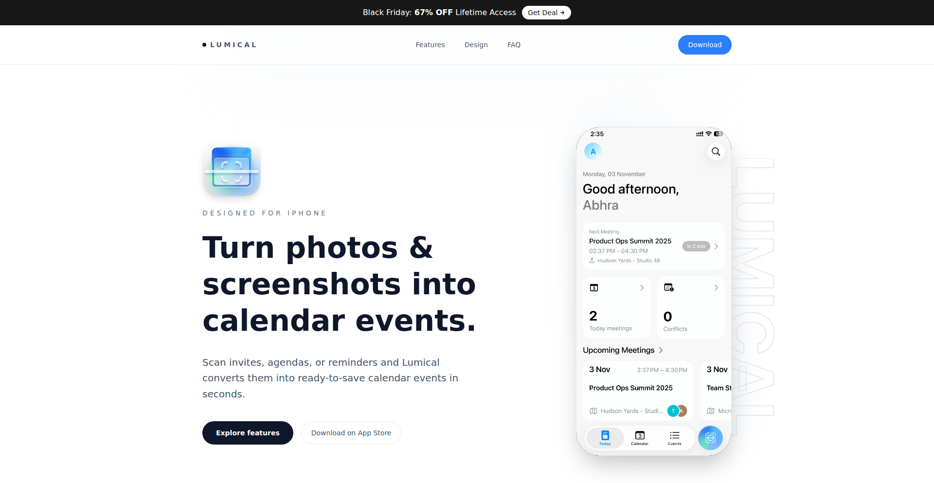 Lumical - 招待状からカレンダーへの招待状スキャナー