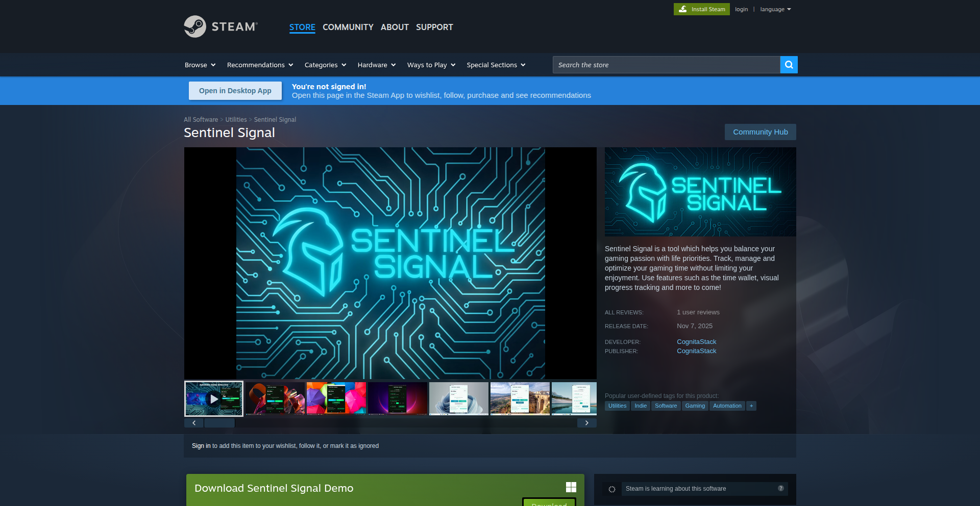 ゲーマーのための時間監視 & 目標達成支援ツール「Sentinel Signal」