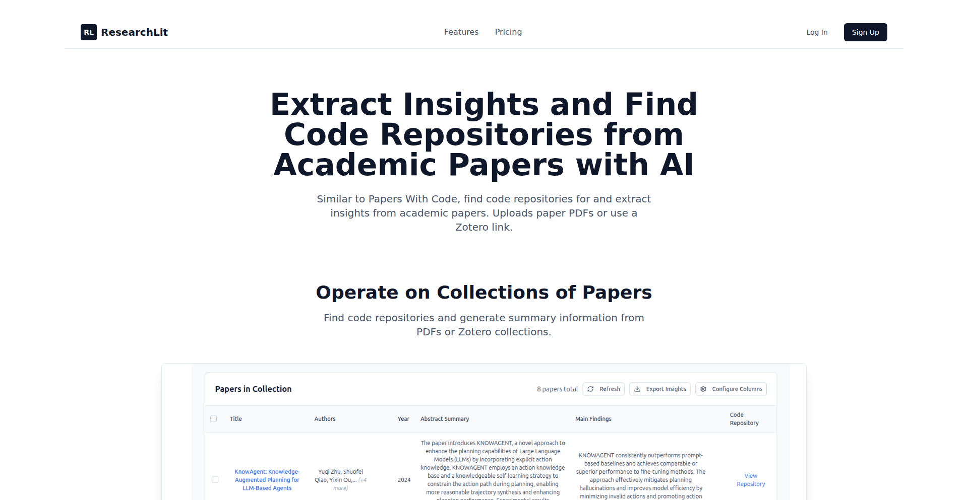 ResearchLit: 論文とコードの知的な出会い