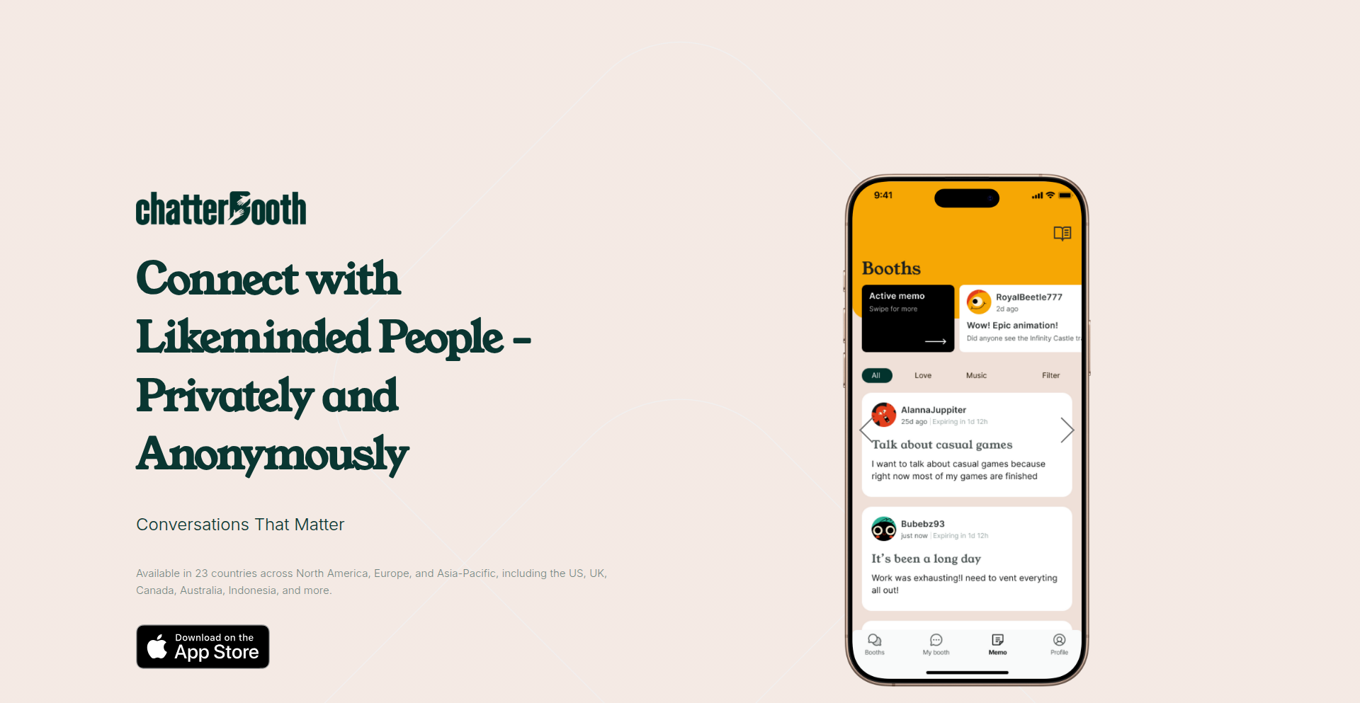 匿名対話空間「ChatterBooth」