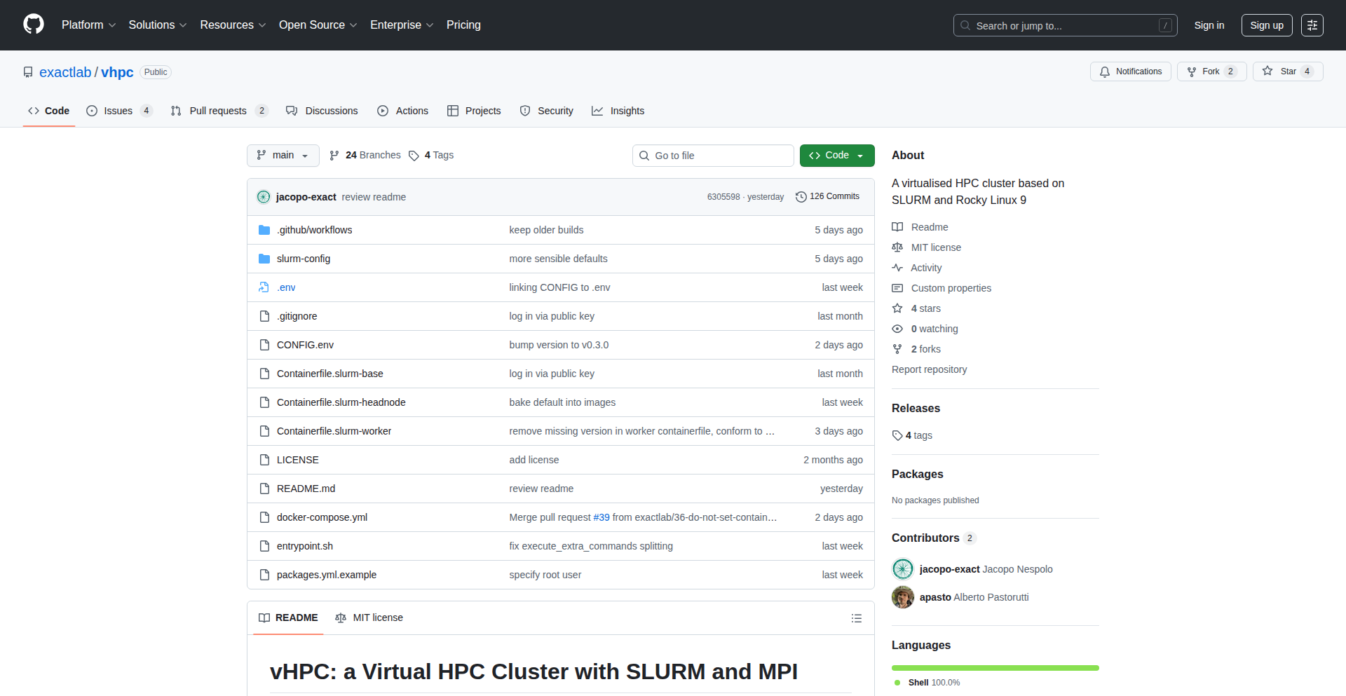 vHPC: Docker Compose で構築する仮想HPCクラスター