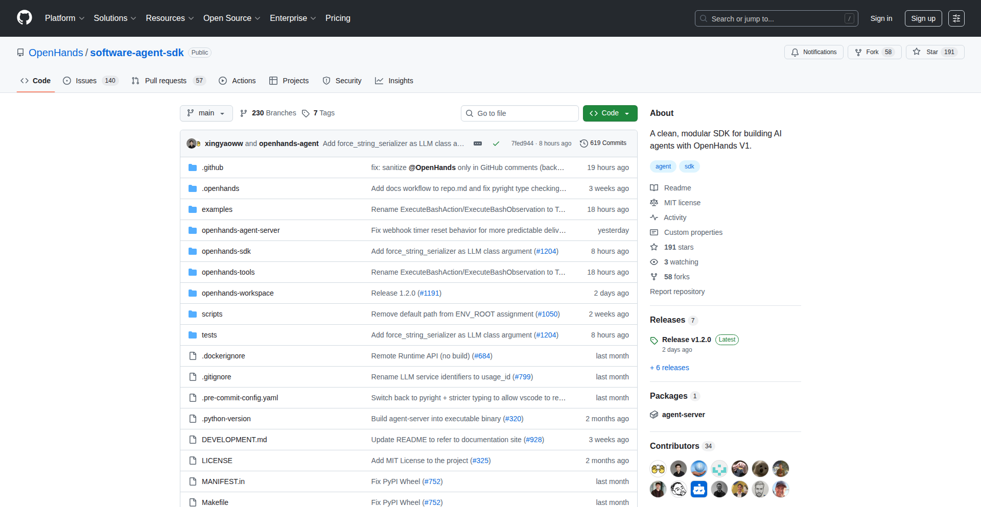 OpenHands ソフトウェアエージェントSDK