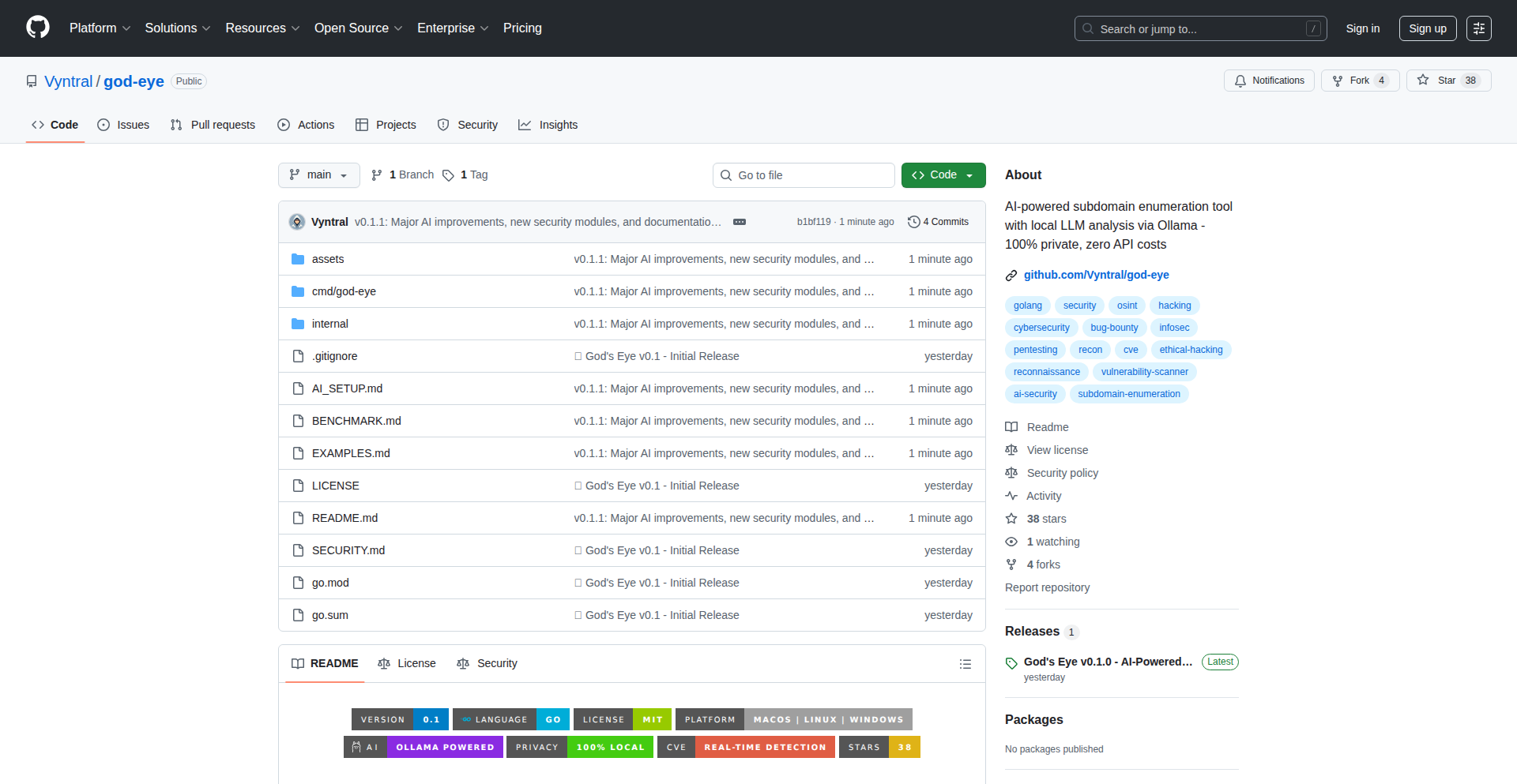 God's Eye: ローカルLLM駆動型サブドメイン偵察ツール