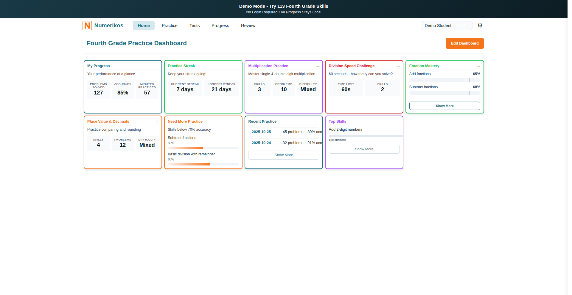 Numerikos: 数学练习のパーソナライズド・ワークブック