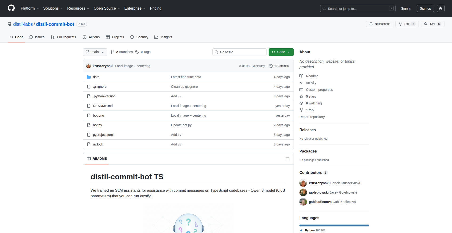 TypeScriptコミットメッセージ支援SLMボット