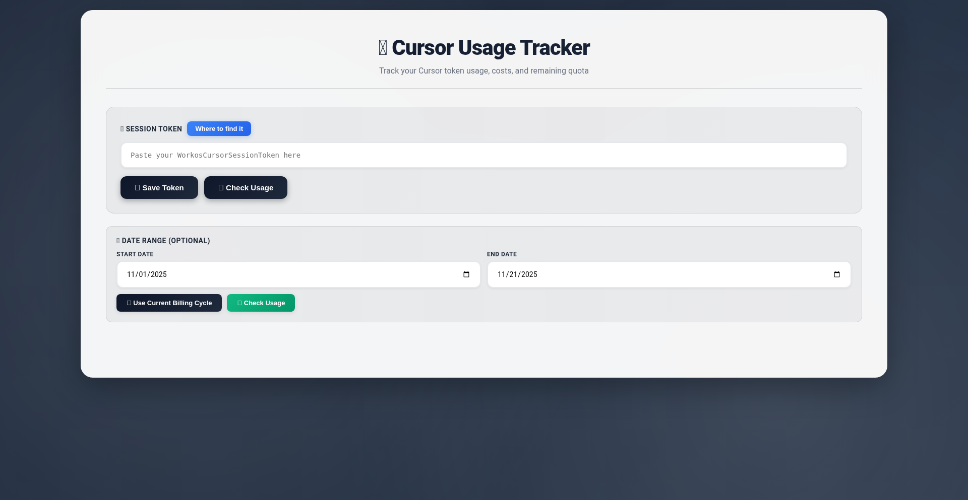 カーソル使用量ダッシュボード