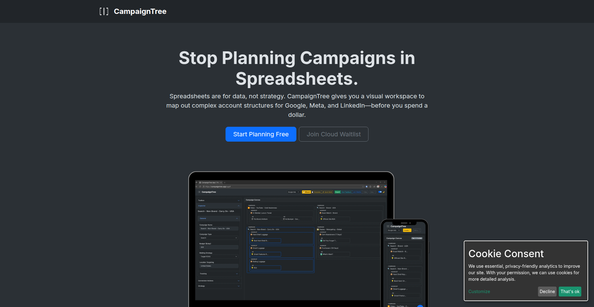 CampaignTree – 広告プランニングのための視覚的ツリー