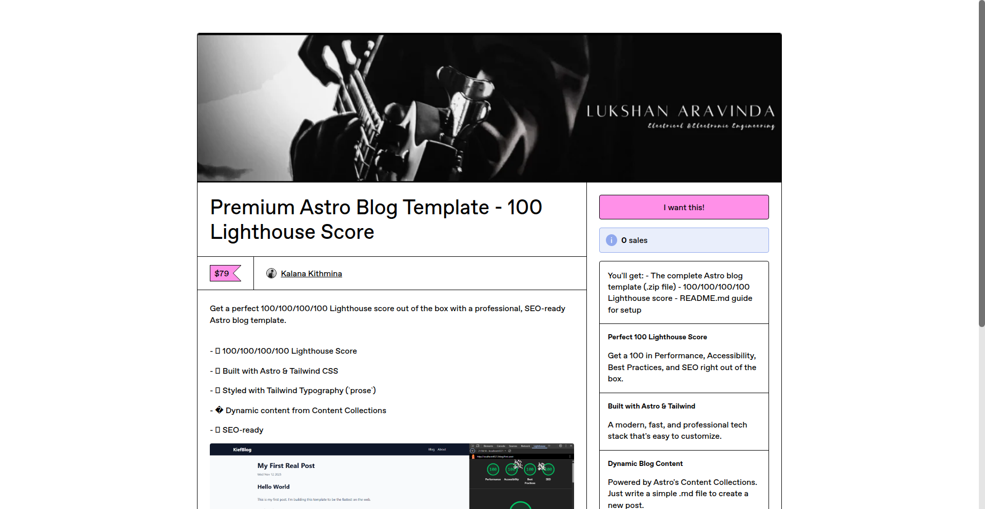Astro 100スコアブログテンプレート