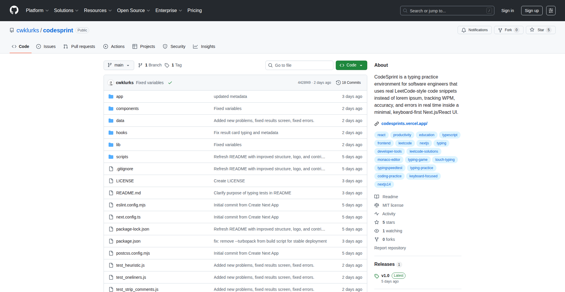 CodeSprint: CodinGrip Trainer