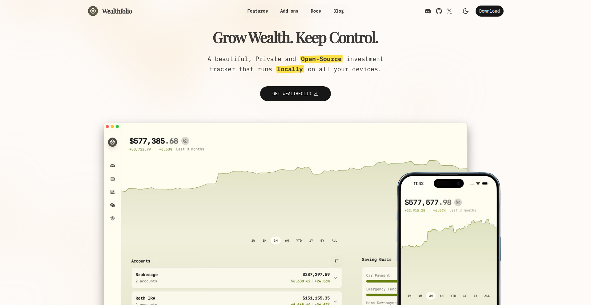Wealthfolio：オープンソースのプライベート投資トラッカー