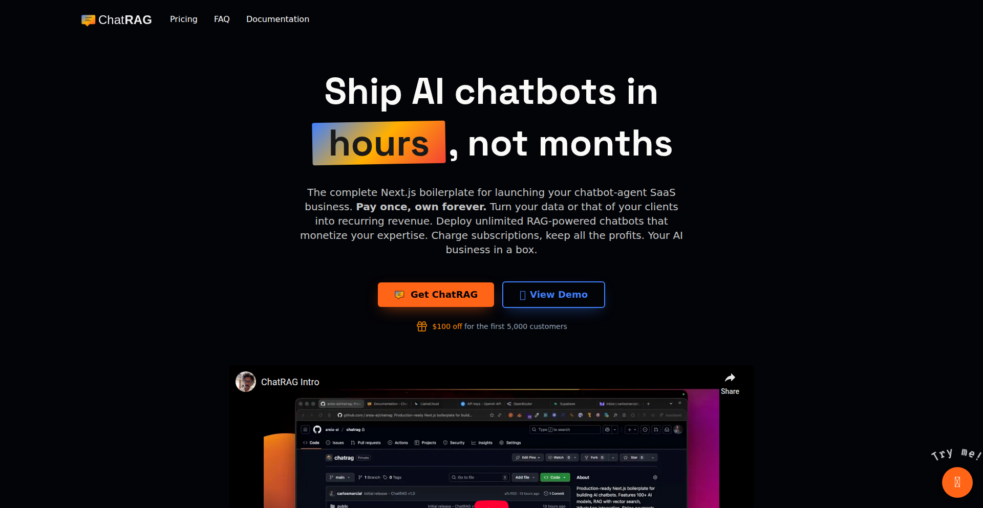 ChatRAG 极速 RAG 聊天机器人引擎