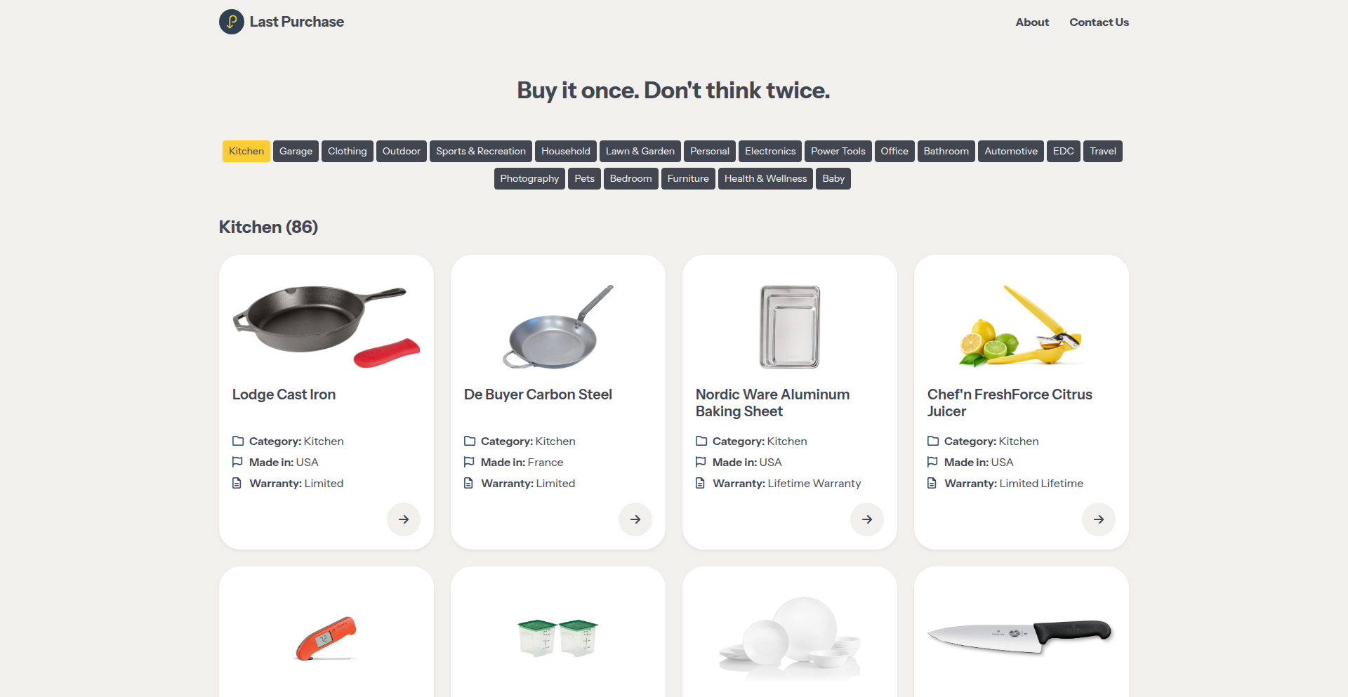 永恒之选 - BuyItForLife 产品聚合与发现平台