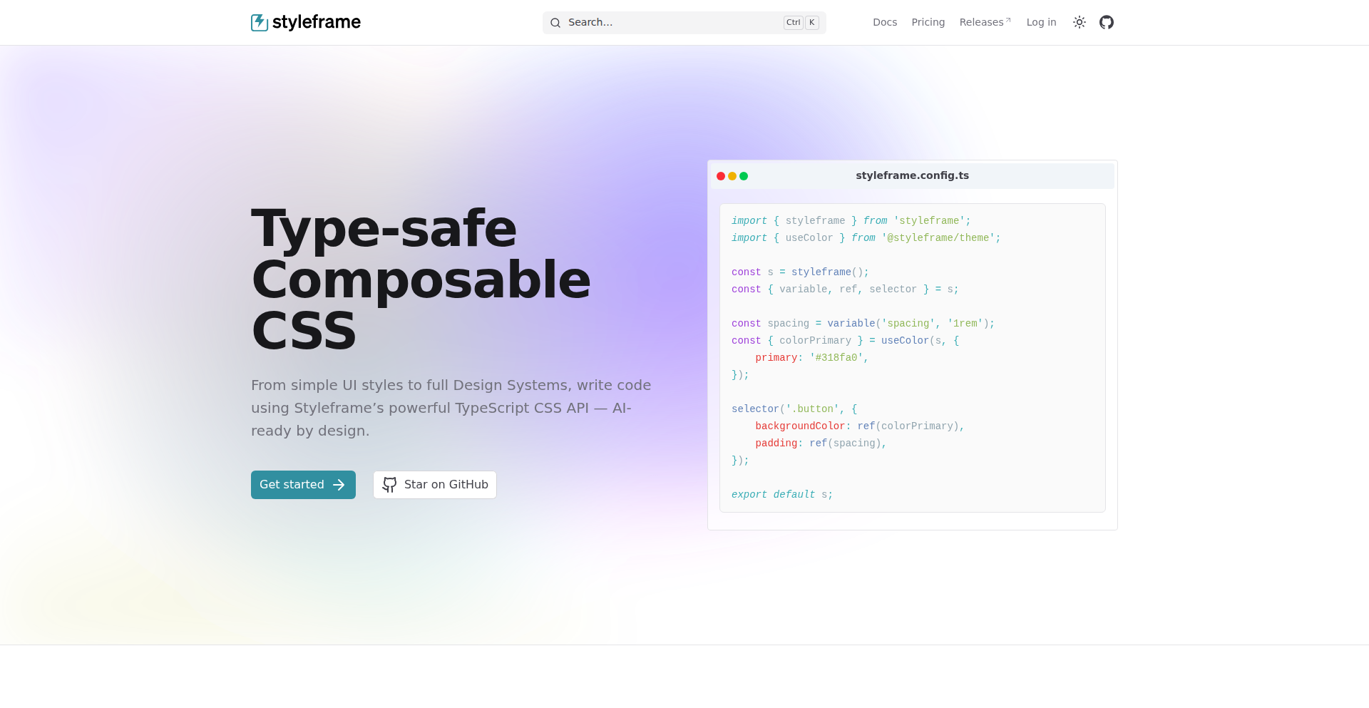 Styleframe: 类型安全的样式构建器
