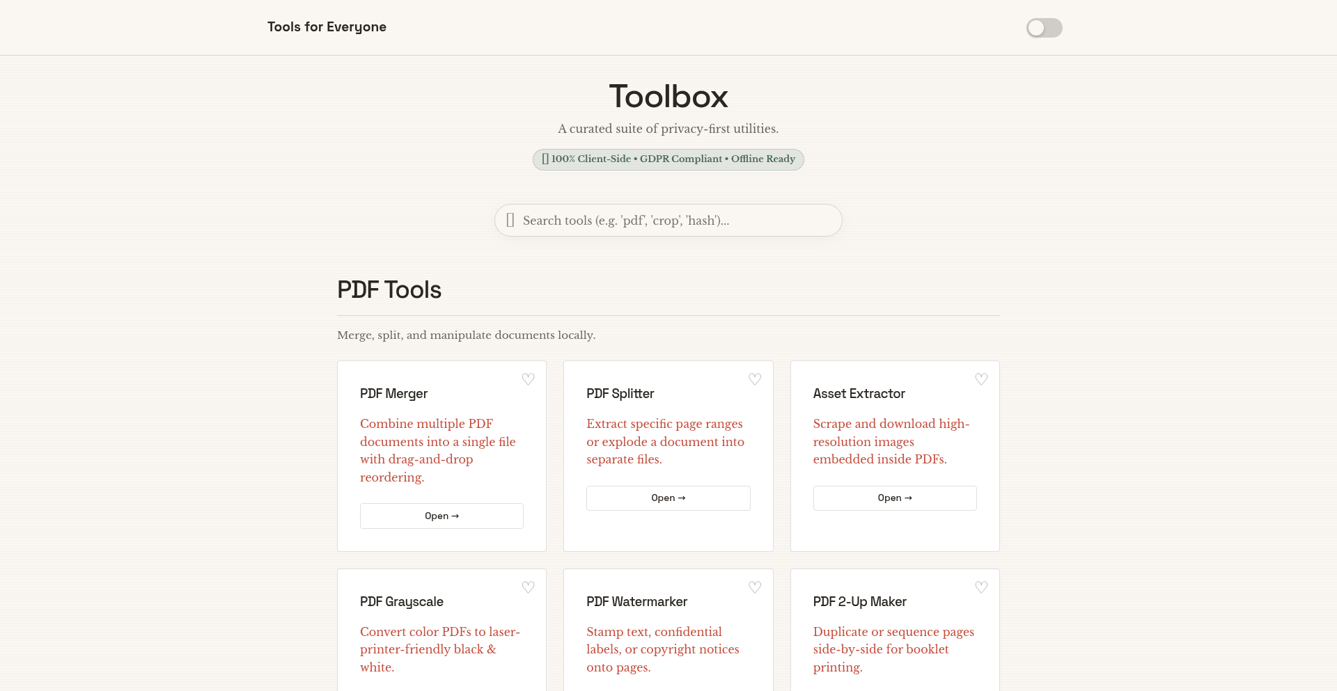 隐私优先前端工具箱