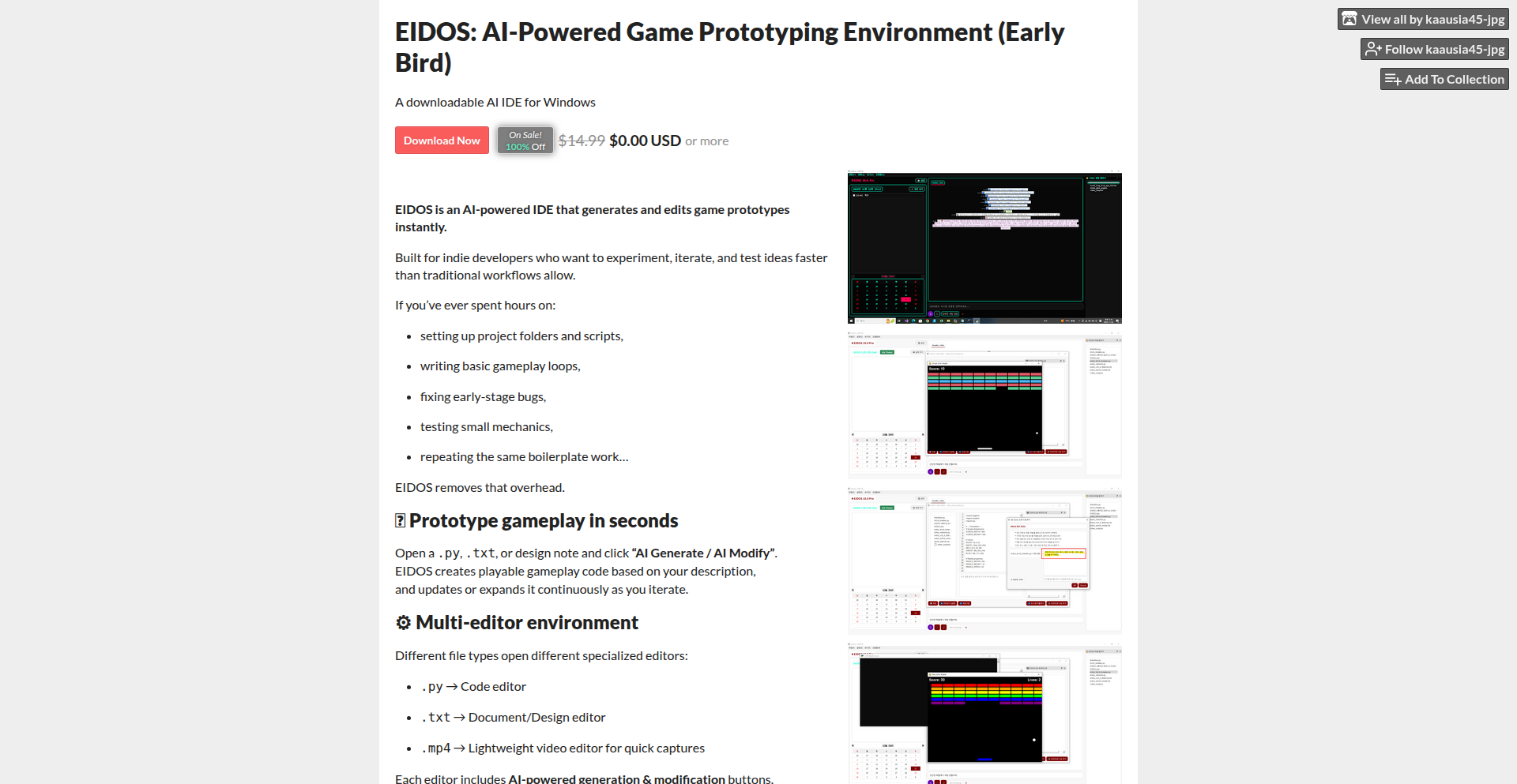 EIDOS 灵感代码生成与迭代助手