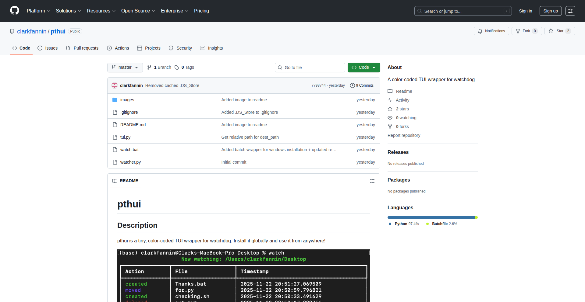 pthui: リアルタイムフォルダ監視を彩るTUI