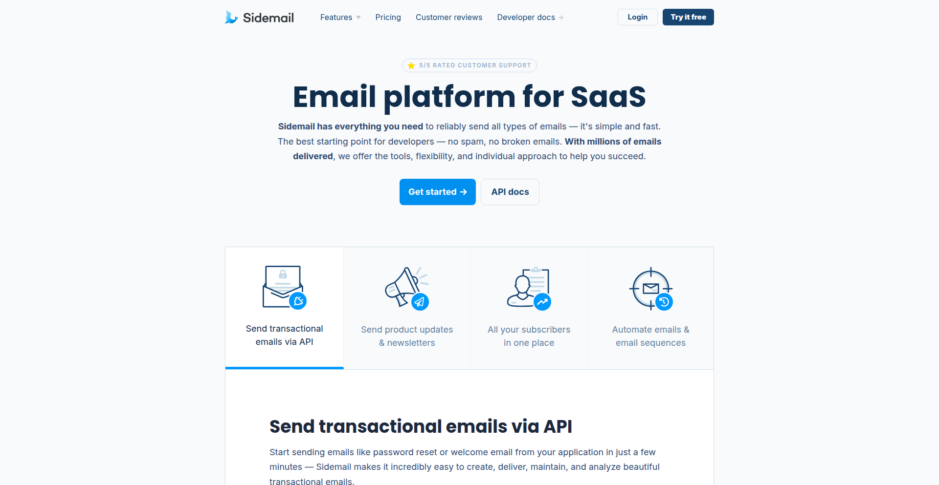 Sidemail - SaaS向けインテリジェントメールプラットフォーム