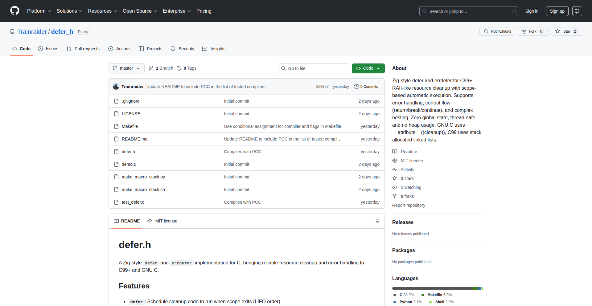 Zig風Deferマクロ for C99/GNU11