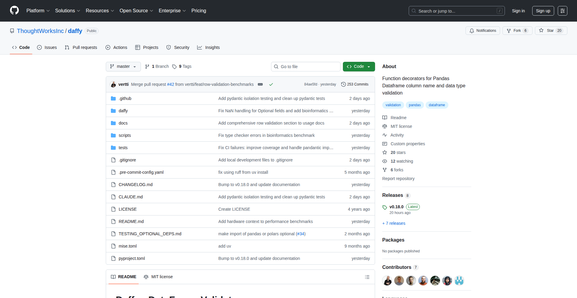 DataFrame ドキュメント＆バリデーション注釈
