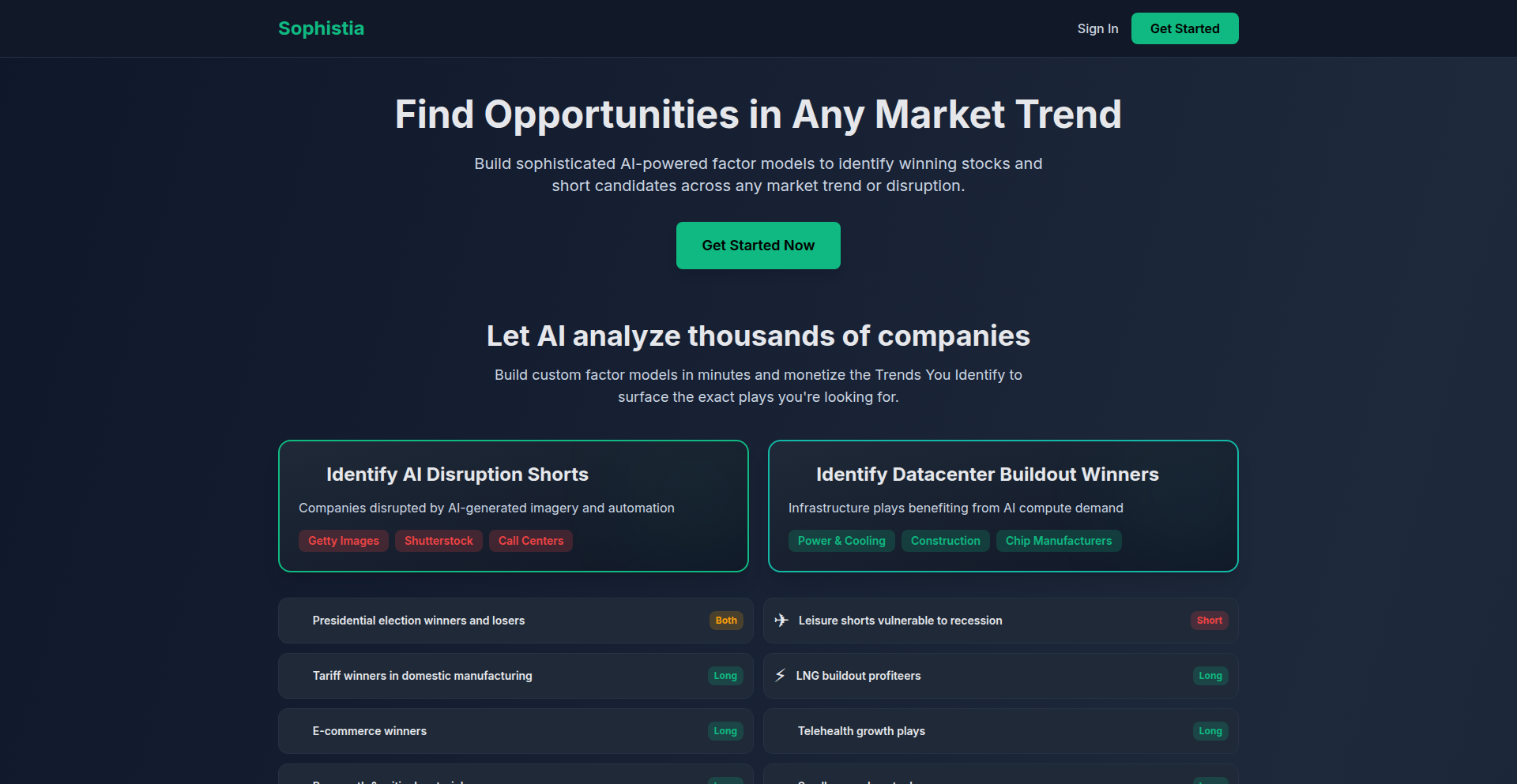 Sophistia: 自然言語AI株スクリーナー