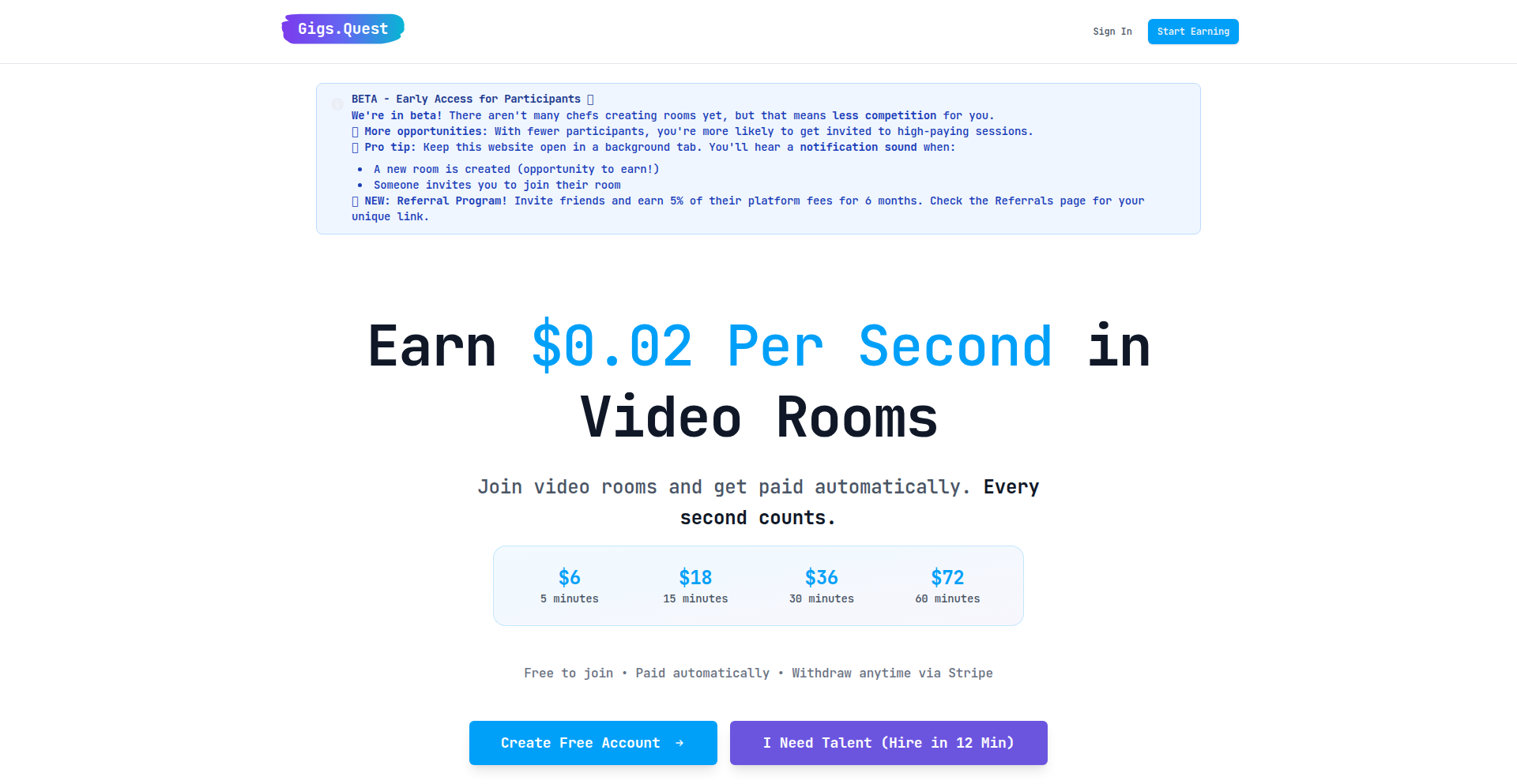 リアルタイムギグクエスト
