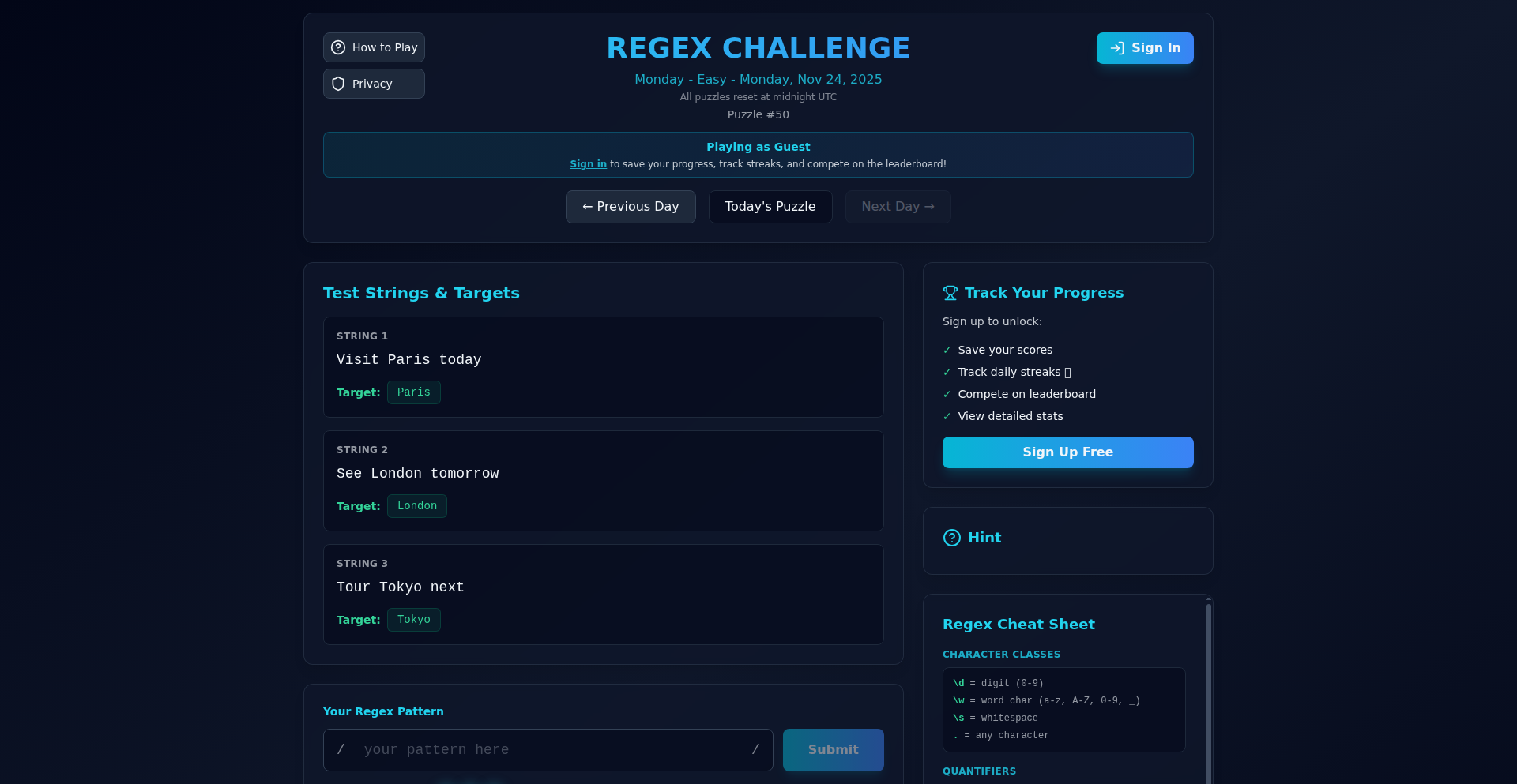 日常正規表現パズルチャレンジ