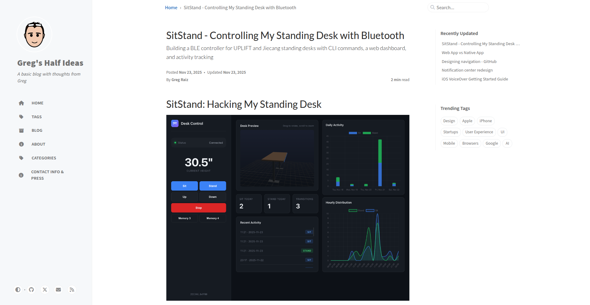 コマンドライン昇降デスクコントローラー「SitStand」