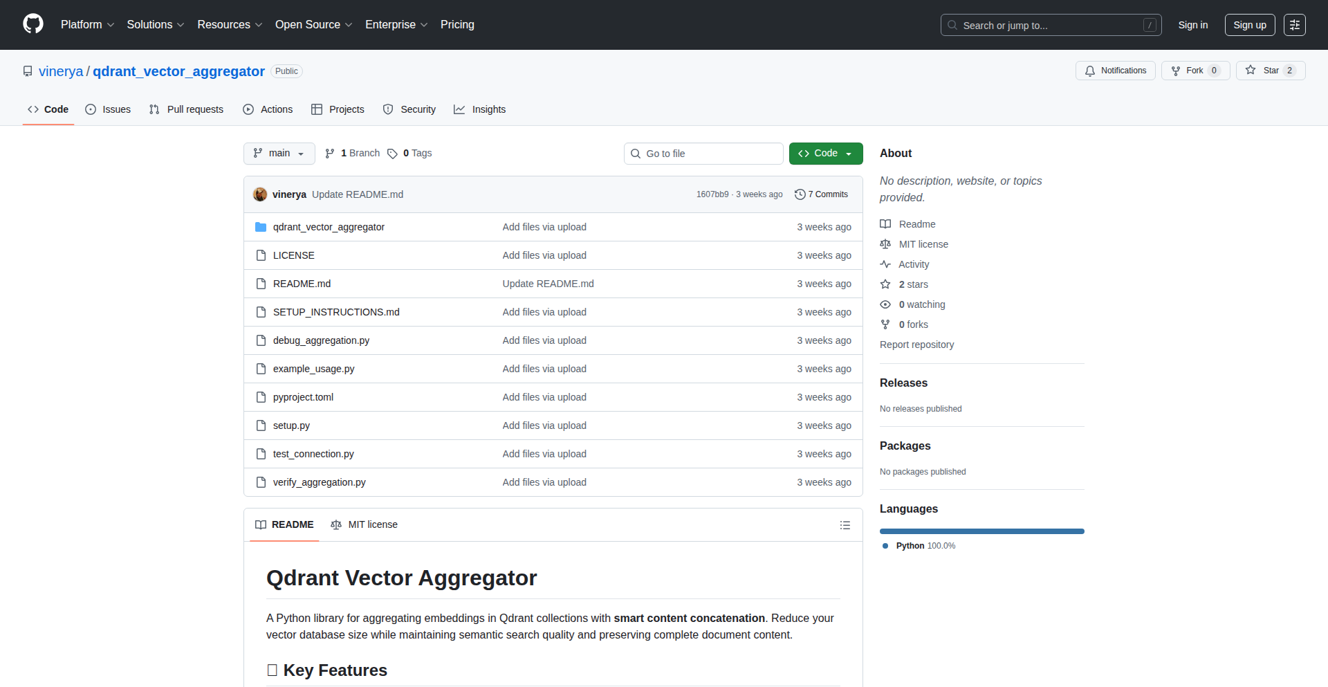 Qdrant Vector Aggregator